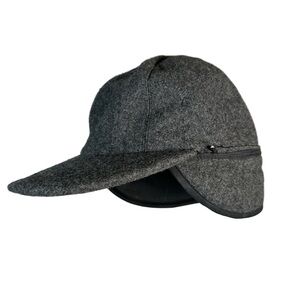 Wyoming Traders Gray Wool Cap Ear Flaps warmer winter western cowboy